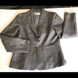 KASPER SEPARATES- PETITE GRAY WORK BLAZER FOR WOMEN | SIZE 8